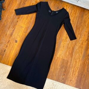 Midi Black Press Dress